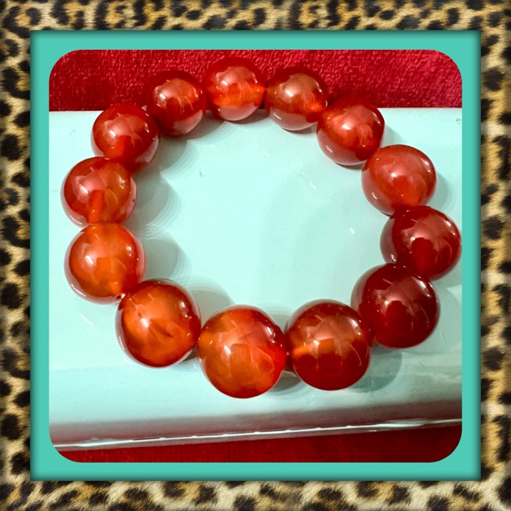 👑✅PRICE FIRM✅ Beautiful Amber Large Beaded Bracelet